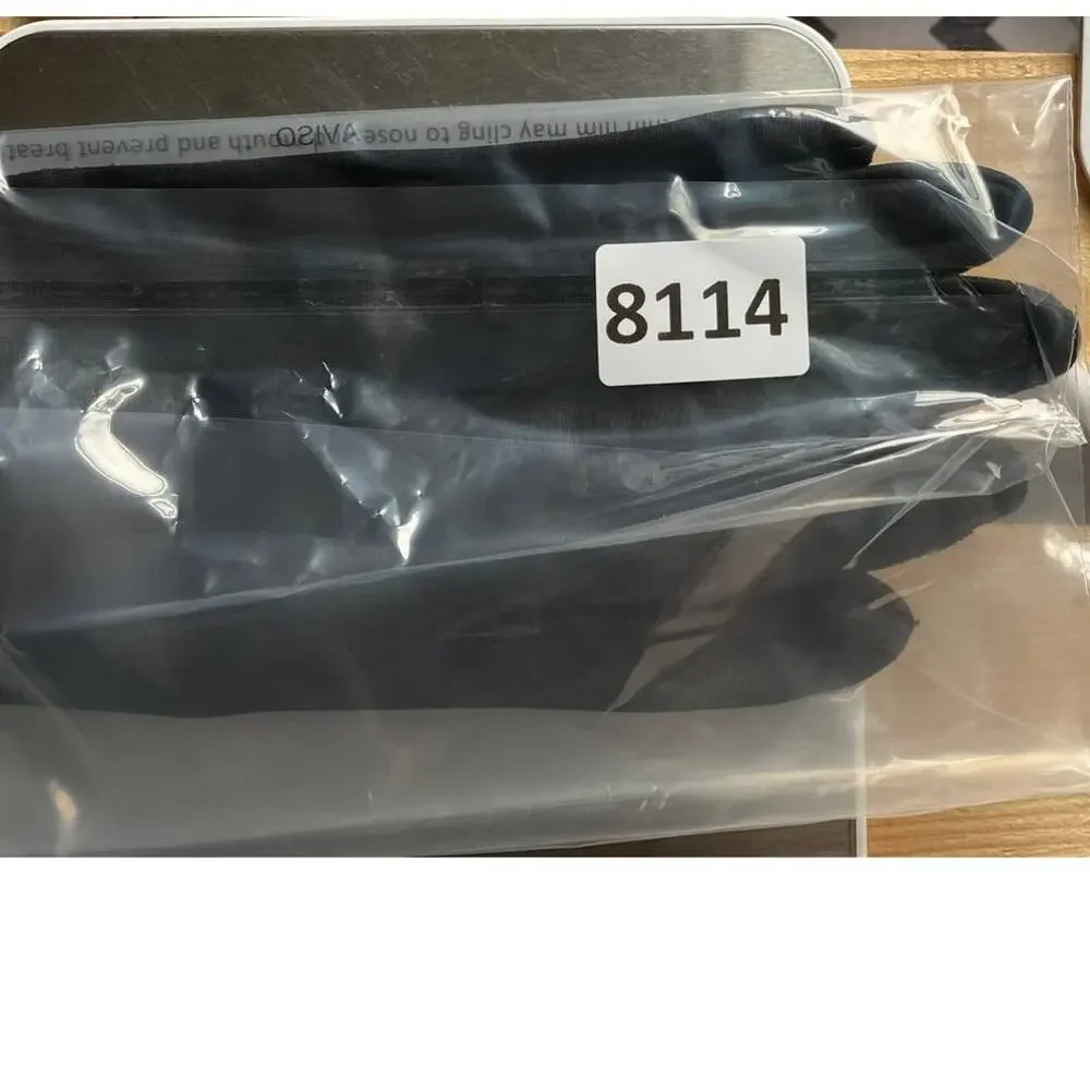 Gorgeous Black Womens Leather Gloves Faux Pearl Embellished Small